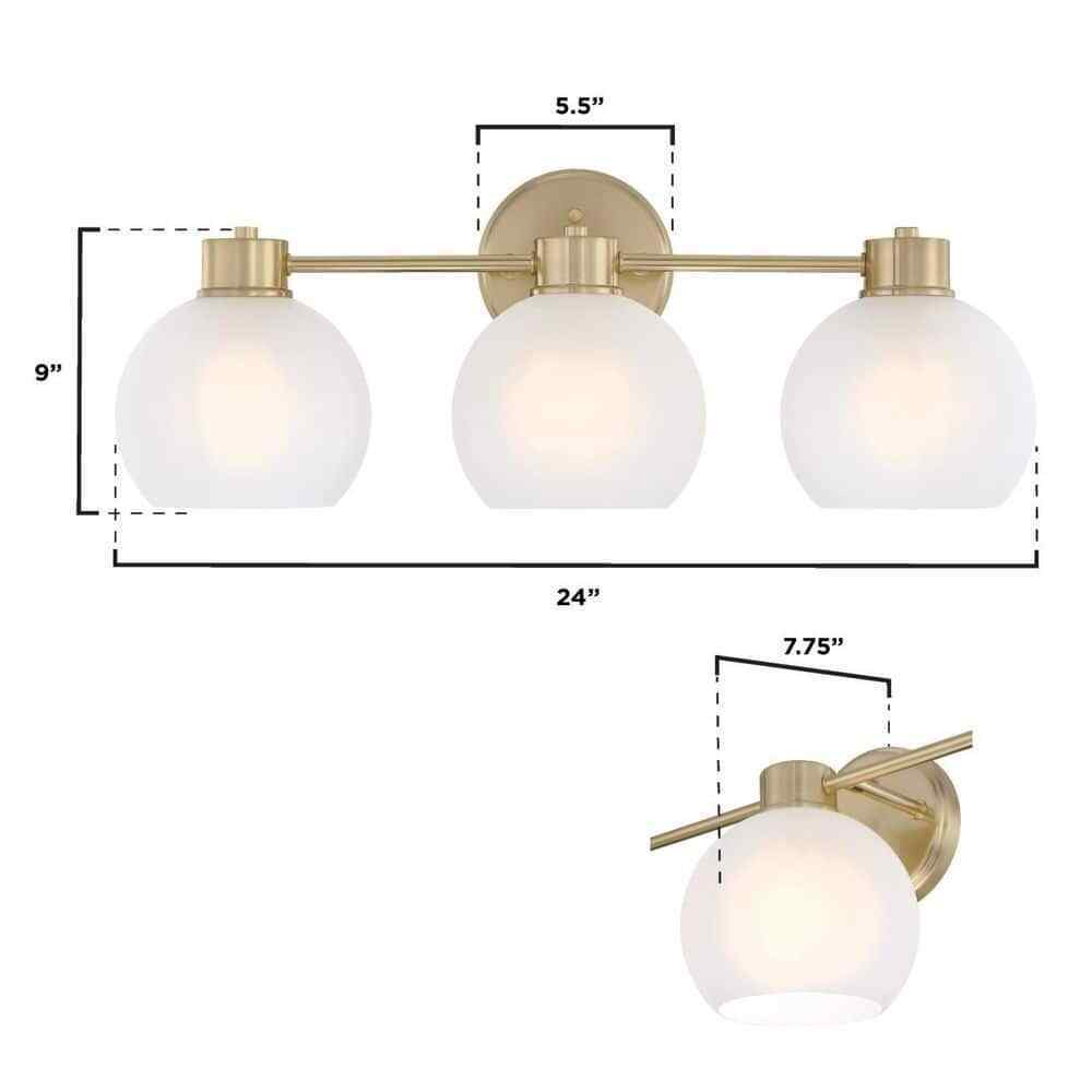 Westinghouse Lighting Dorney 24 in. 3-Light Champagne Brass Vanity Light