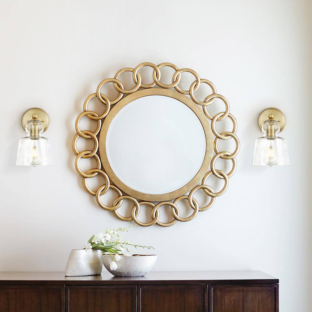 Light Society Riis 5 in. Brushed Brass/Clear Wall Sconce