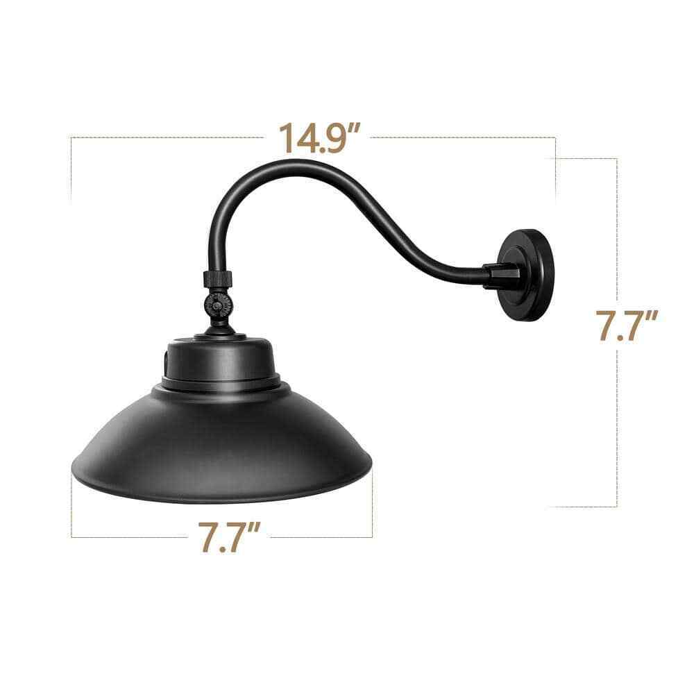 Cedar Hill 3800 Lumens 42-Watt Integrated LED Black Gooseneck Wall Sconce