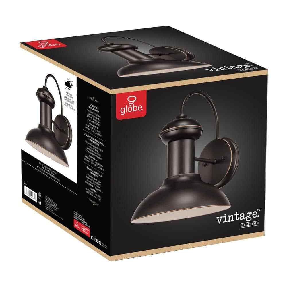 Globe Electric Jamenson Oil-Rubbed Bronze Farmhouse Indoor/Outdoor Wall Sconce