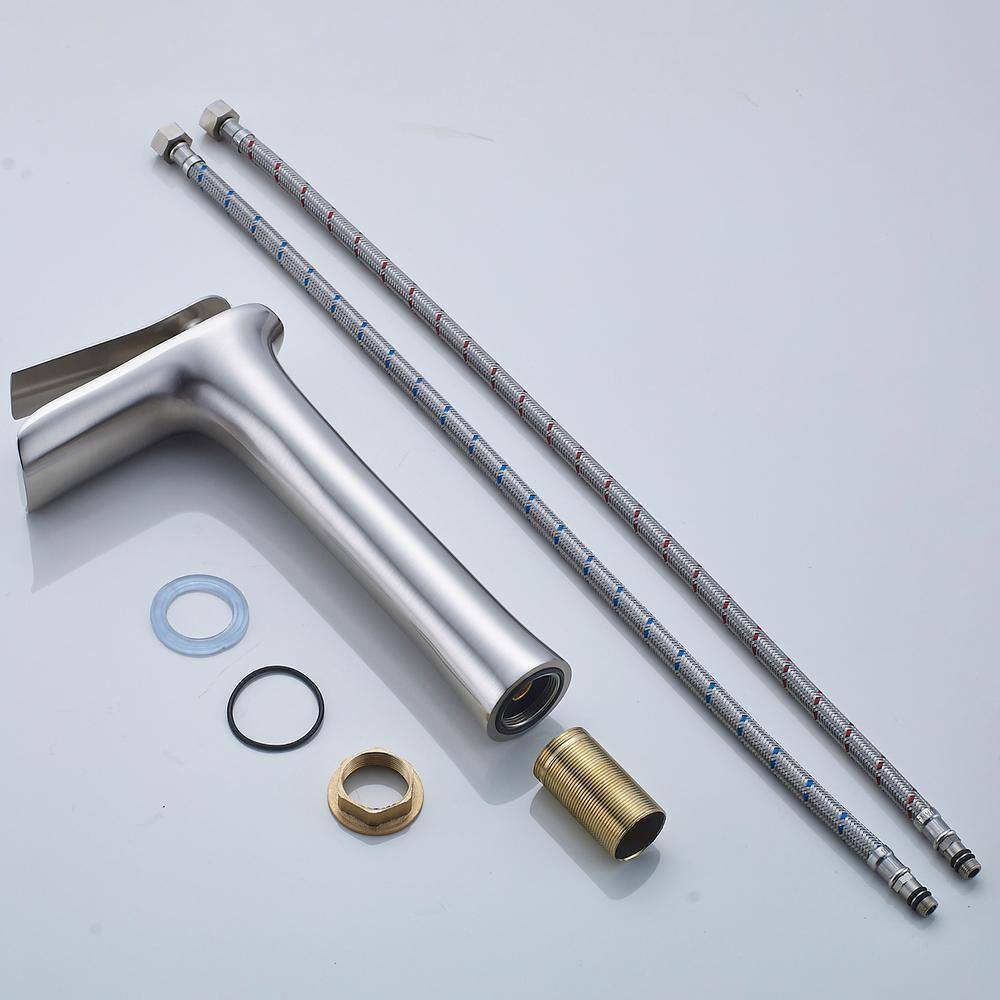 Fapully Waterfall Single Hole Single-Handle Bathroom Faucet in Brushed Nickel