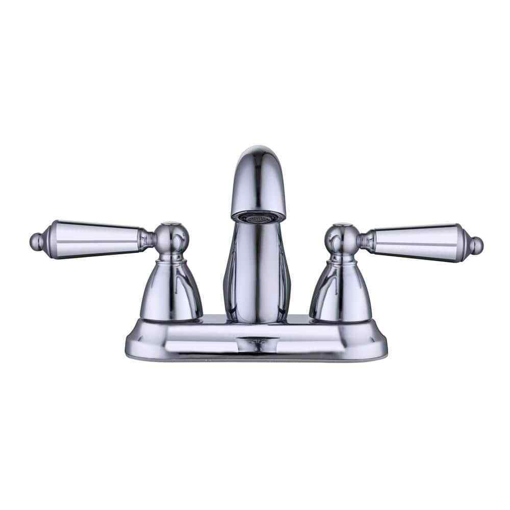 Glacier Bay Teapot 4 in. Centerset Double-Handle Bathroom Faucet