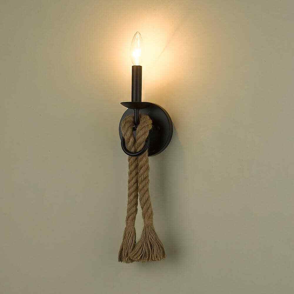 Golden Lighting Marissa 1 Light Wall Sconce with decorative nautical rope.