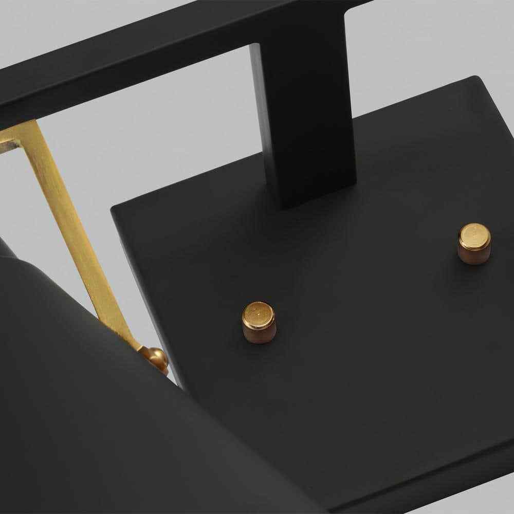 Home Decorators Insdale 2-Light Matte Black Modern Bathroom Vanity Light