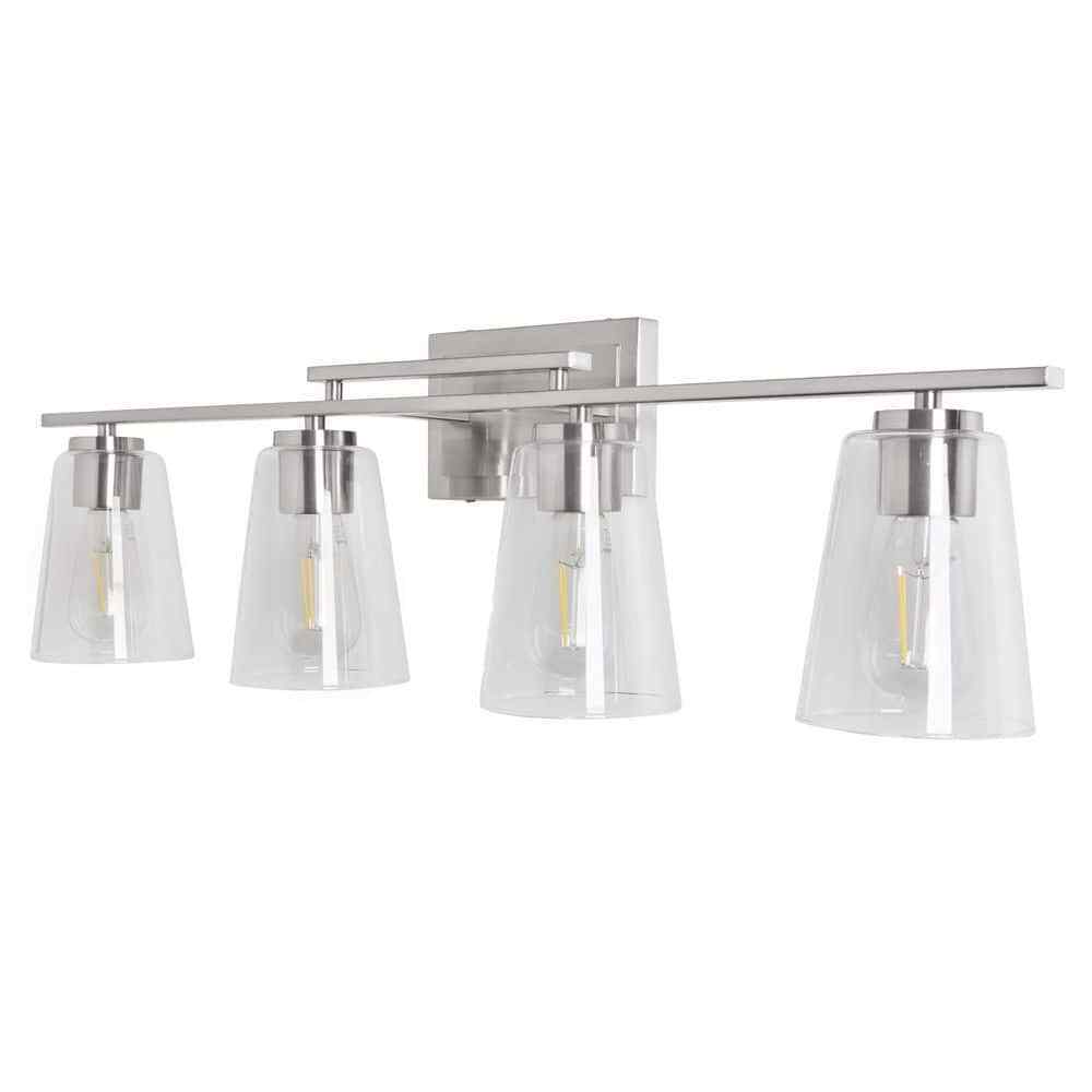 STANFORD LIGHTING Cassino 32 in. 4-Light Brushed Nickel Vanity Light