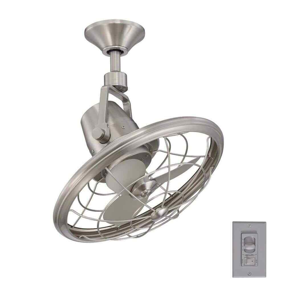 Bentley II 18 in. Indoor/Outdoor Brushed Nickel Oscillating Ceiling Fan