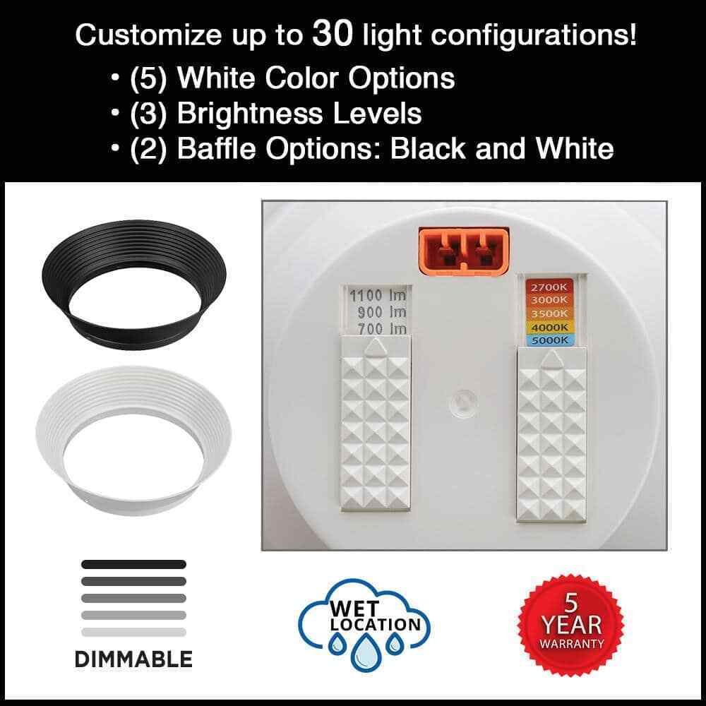 CE 6 in. CCT 30 Lighting Options Integrated Integrated LED Recessed Light Trim