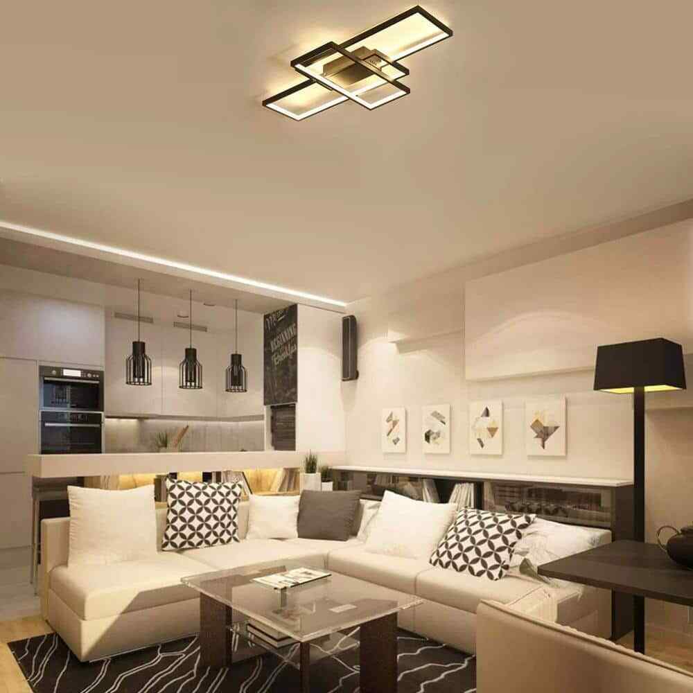 Rodesdecor Sophia 41" 3-Lights Color Selectable Integrated LED Flush mount Light