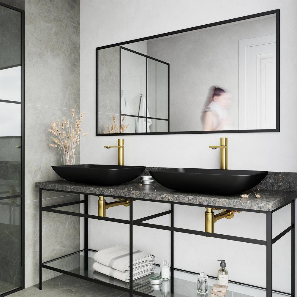 VIGO Gotham Single Handle Single-Hole Bathroom Vessel Faucet, Matte Brushed Gold
