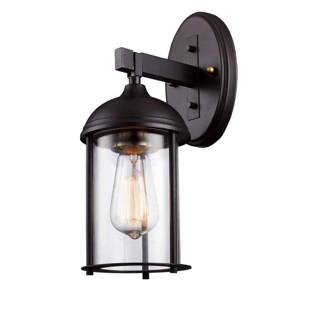 Bel Air Lighting Blues Rubbed Bronze and Antique Gold Outdoor Wall Light Fixture