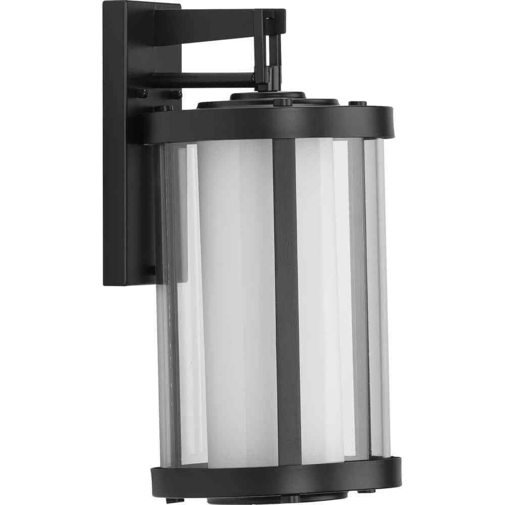 Progress Lighting Irondale Matte Black Clear Glass Outdoor Wall Lantern Light