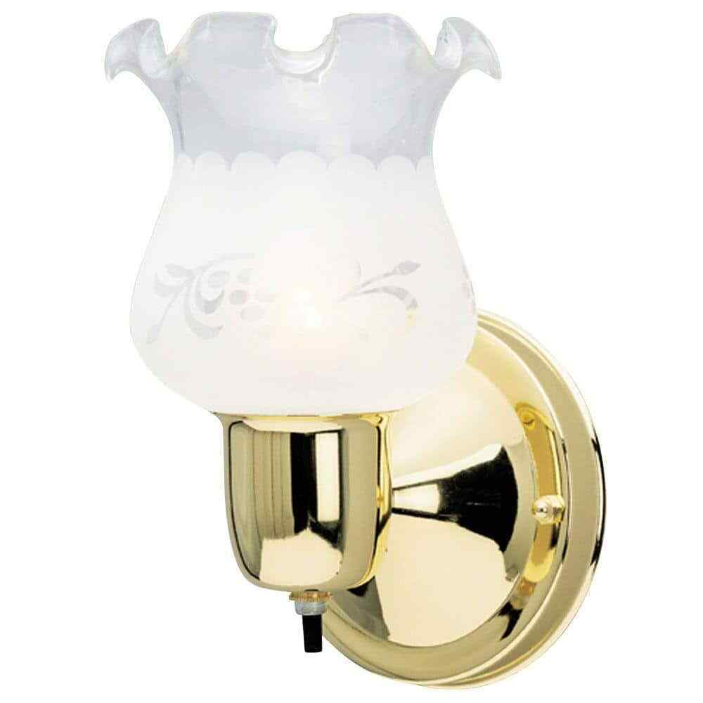 Westinghouse 1-Light Polished Brass Interior Wall Fixture w/ On/Off Switch