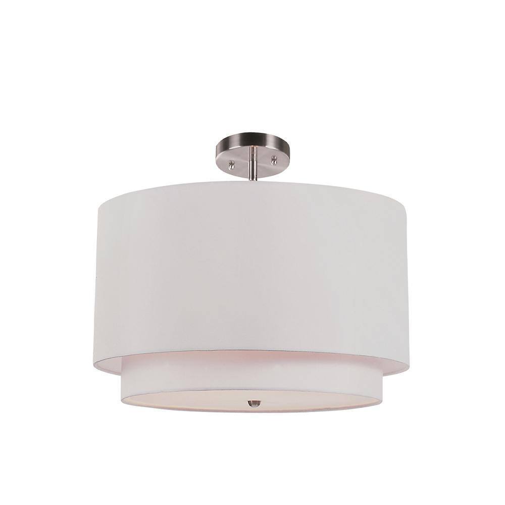 Bel Air Lighting Schiffer 18 in. 3-Light Brushed Nickel Kitchen Pendant Light