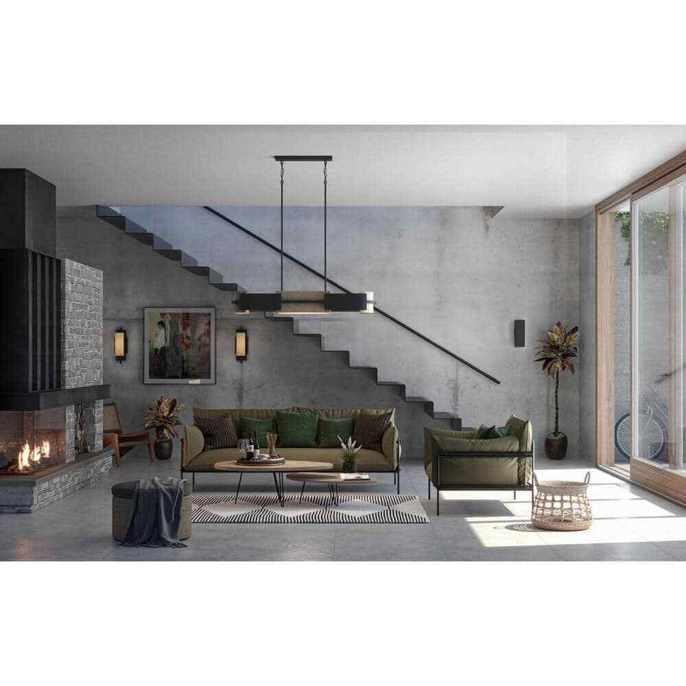 Progress Lighting Square 6 in. Black Modern Outdoor Wall Lantern Up-Down Light