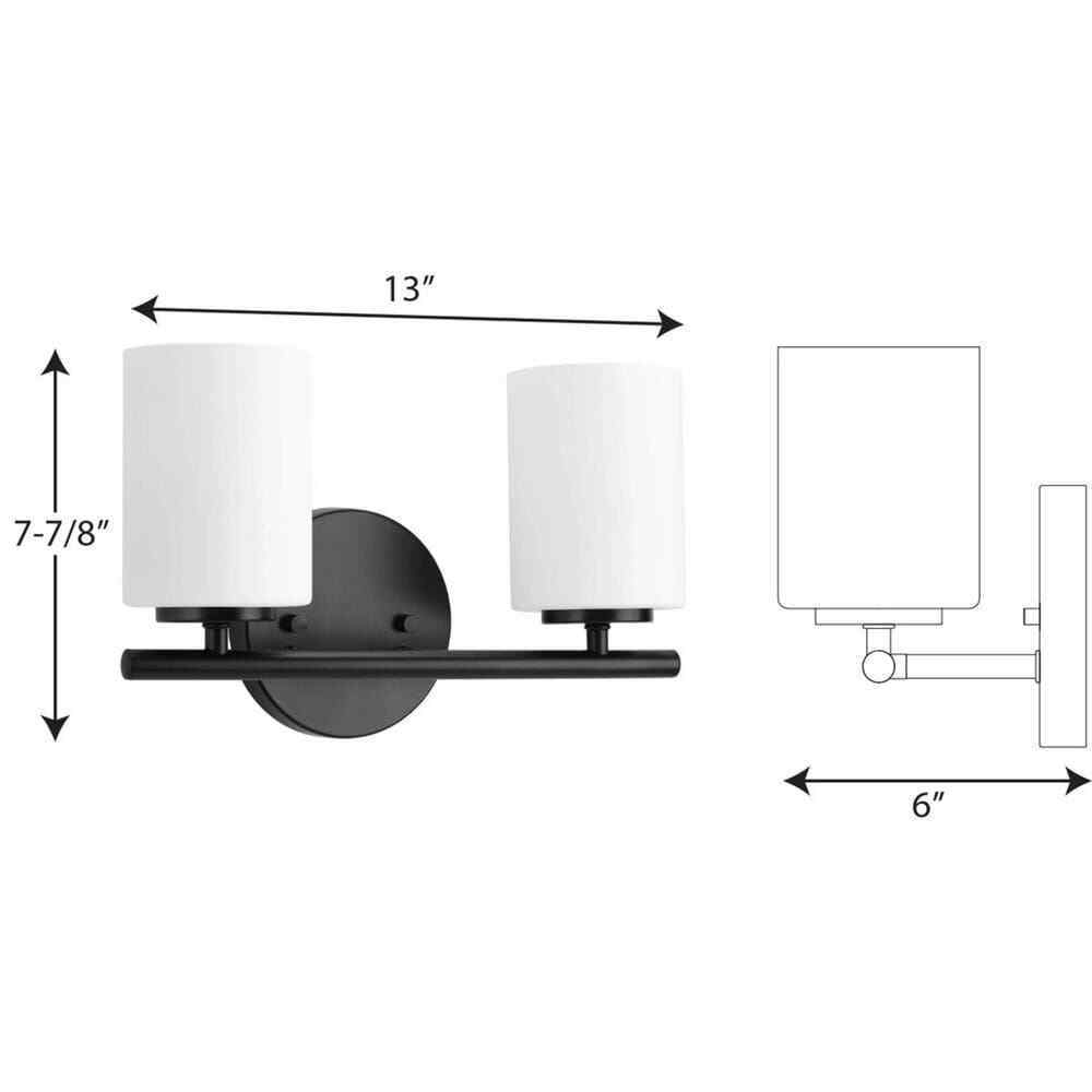 Progress Lighting Replay 2-Light Textured Black Etched Glass Bath Vanity Light