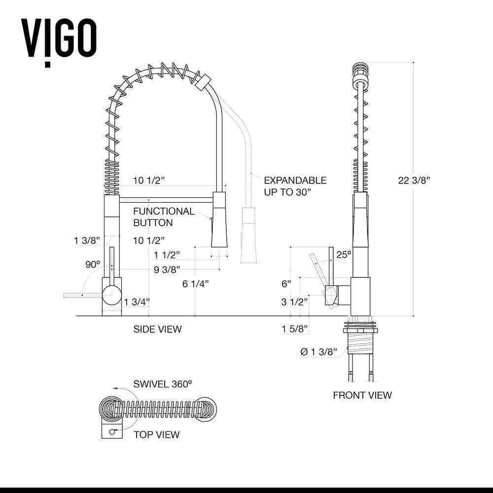 VIGO Laurelton Single Handle Pull-Down Sprayer Kitchen Faucet in Matte Black