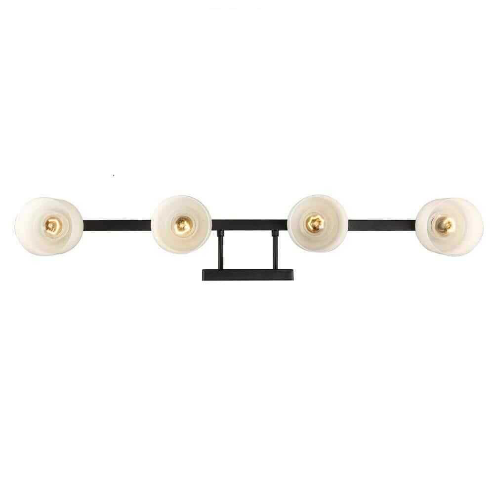 Bel Air Lighting Mod Pod 31.25 in. 4-Light Black Bathroom Vanity Light Fixture