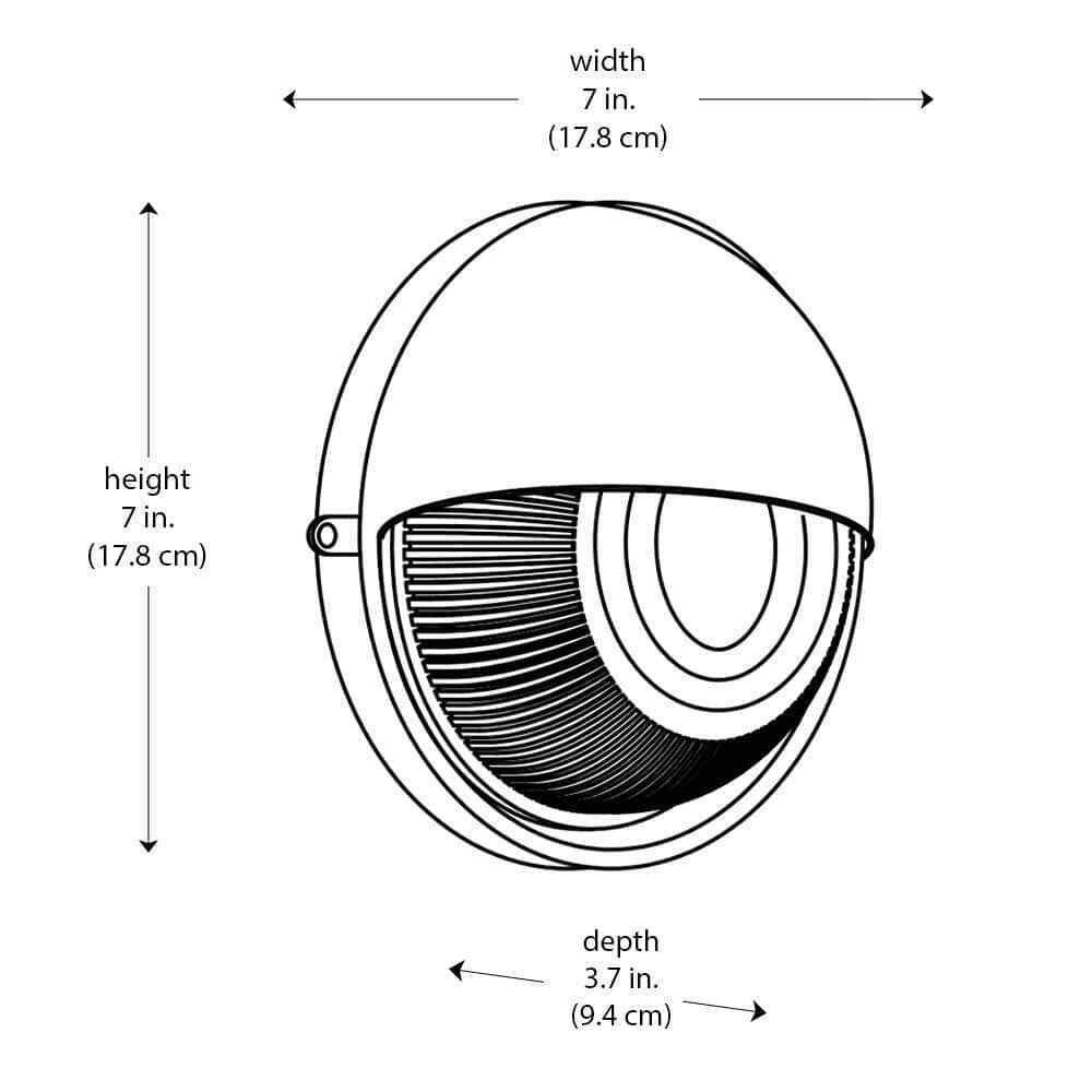 Bel Air Lighting Mesa II 7 in. Black Round Bulkhead Outdoor Wall Light Fixture