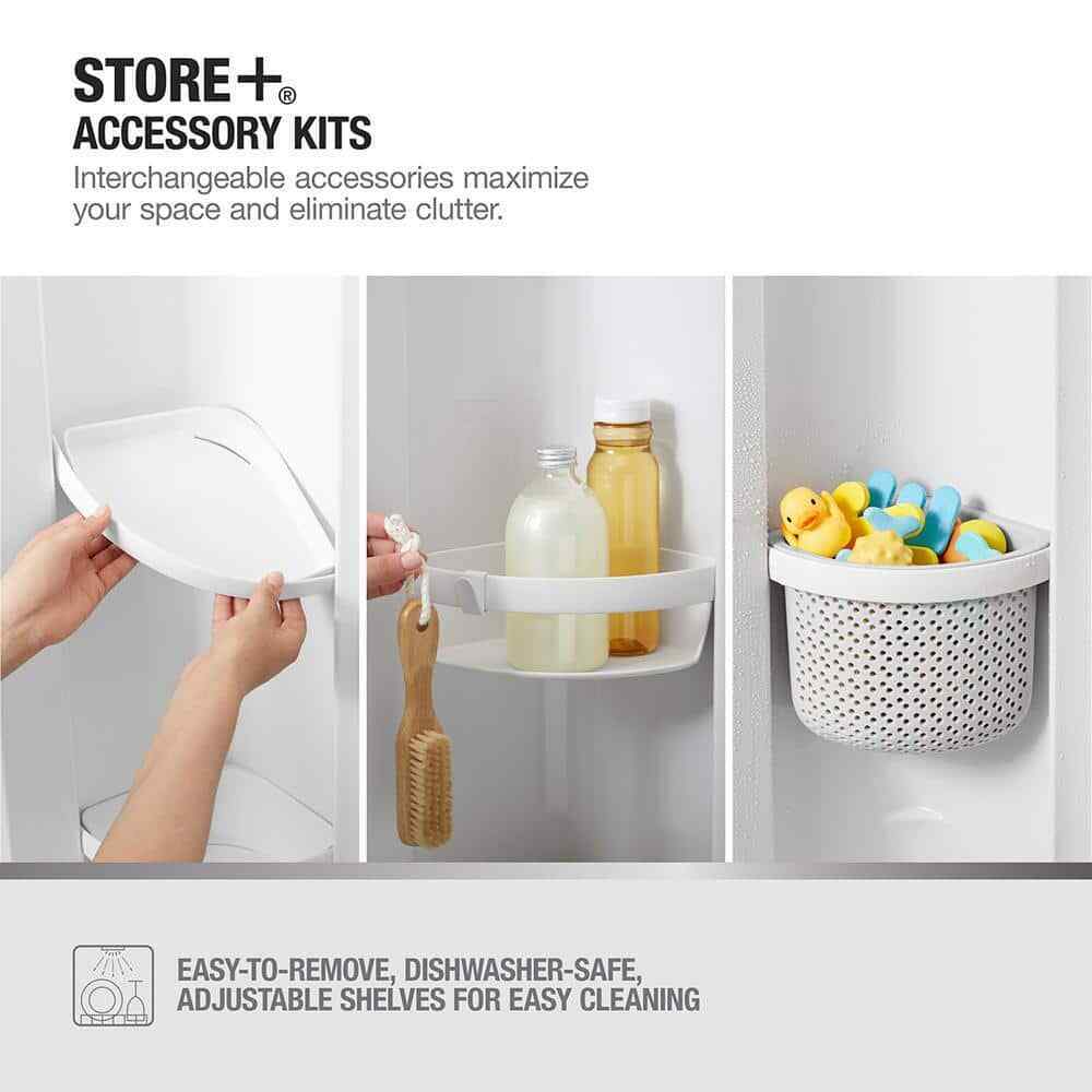STERLING STORE+ 12-Piece Wall Mounted Shower Caddy in White Finish 88038700-0