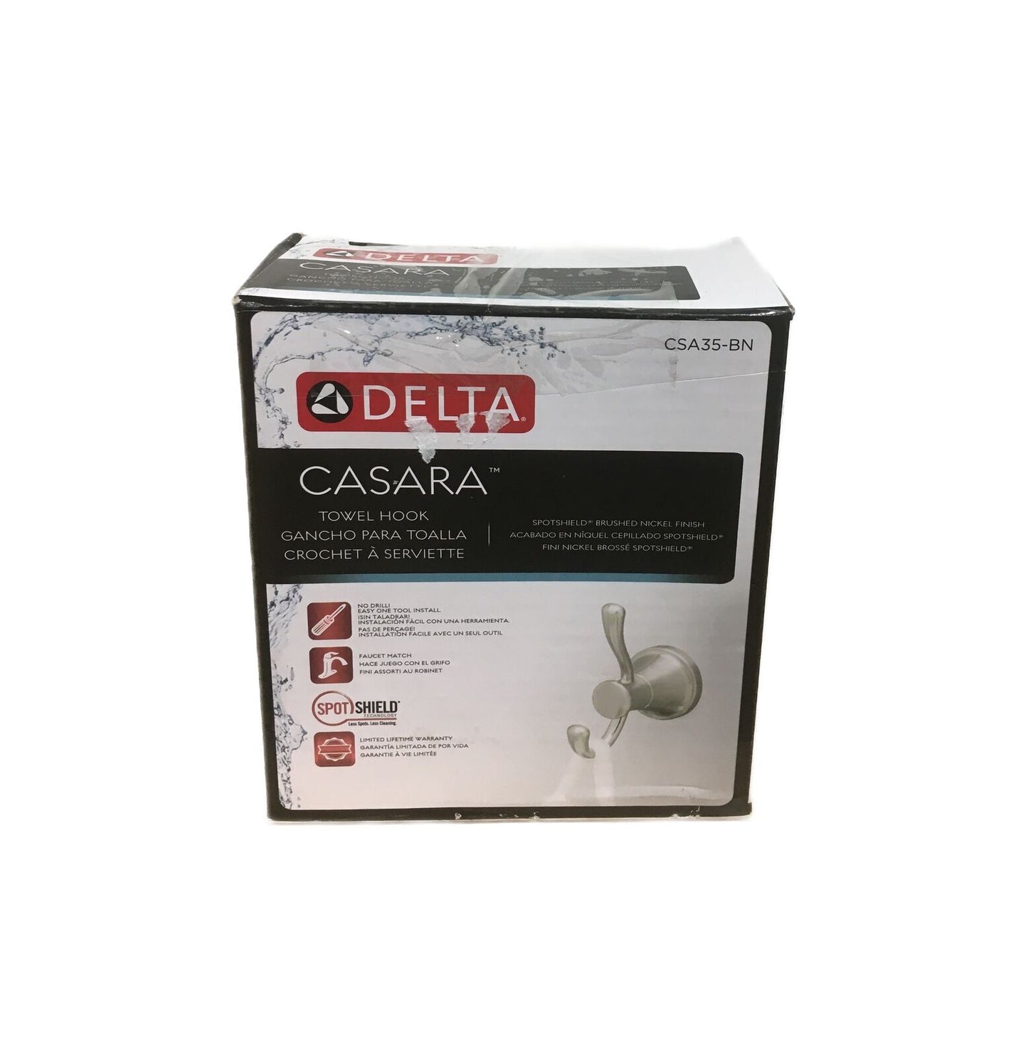 Delta Casara Double J Towel Hook in SpotShield Brushed Nickel