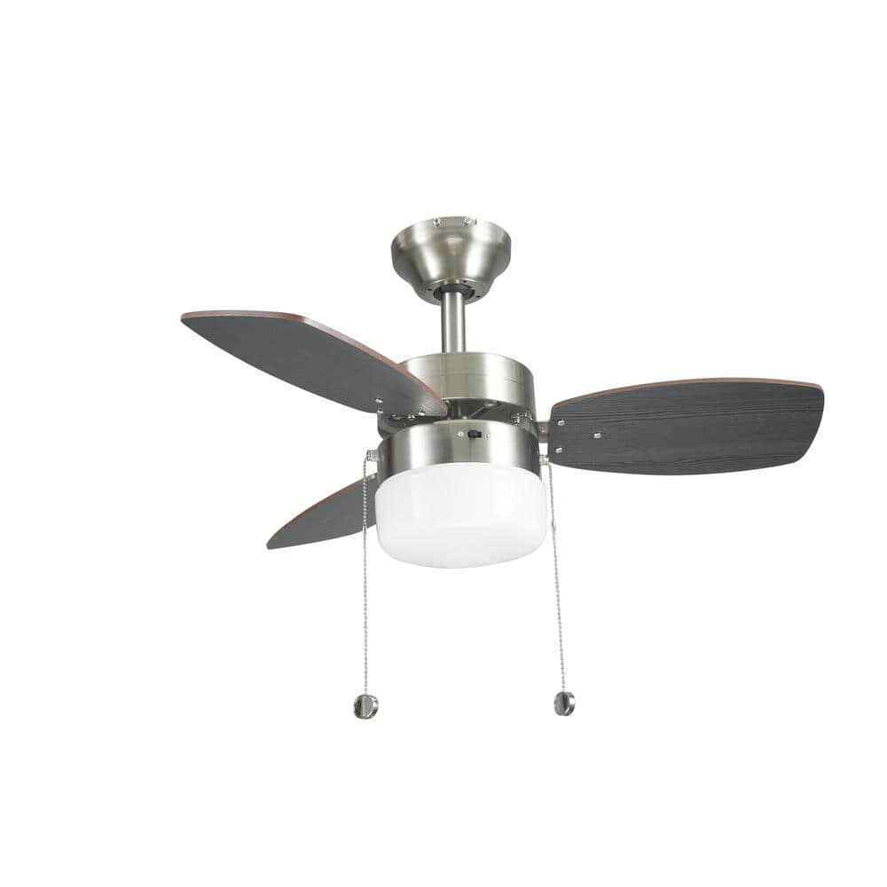 Triplicity 30 in. Indoor Brushed Nickel Ceiling Fan with Light DB30TBN-LP