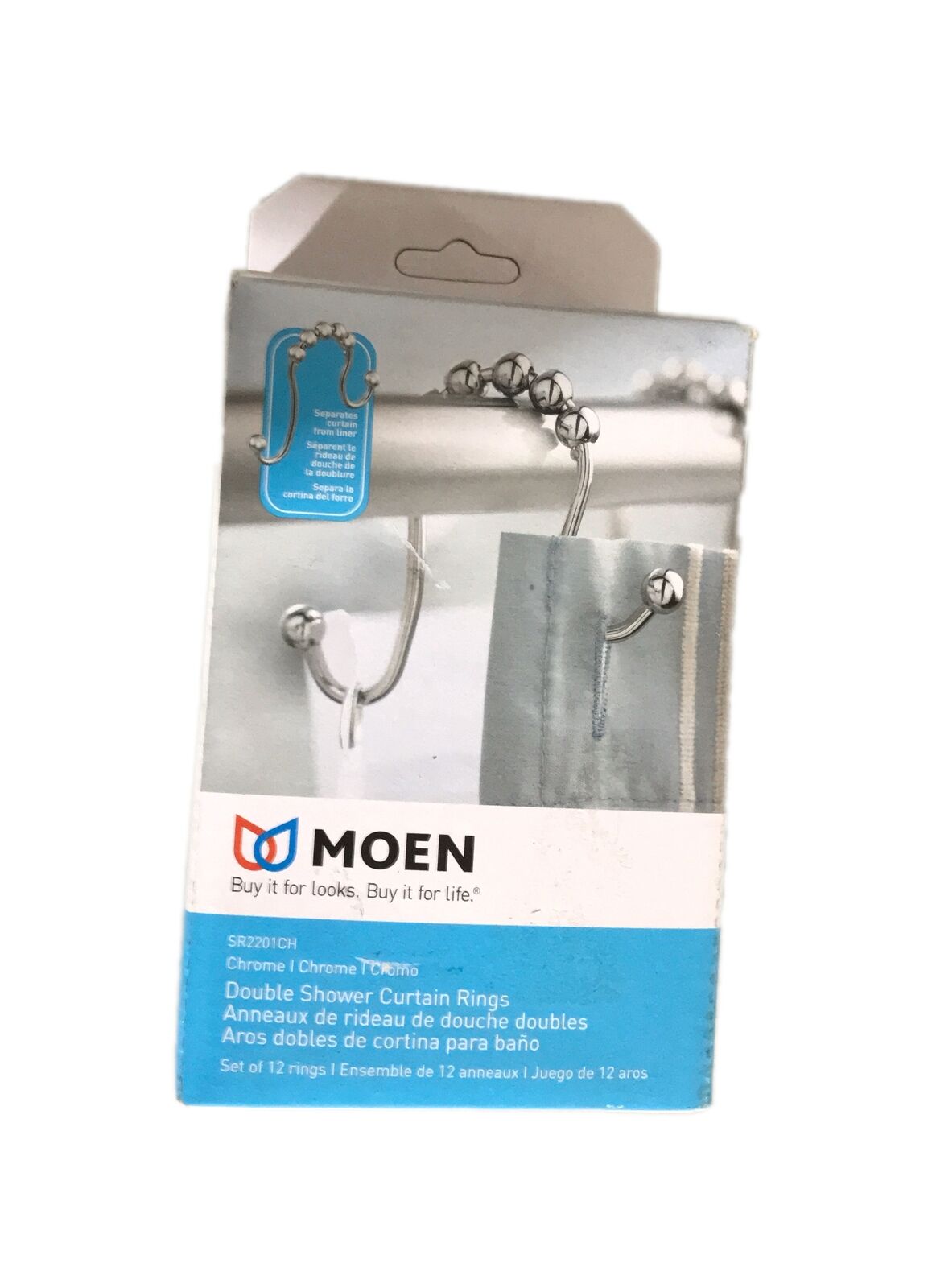 MOEN Shower Curtain Rings in Chrome 12-Pack SR2201CH