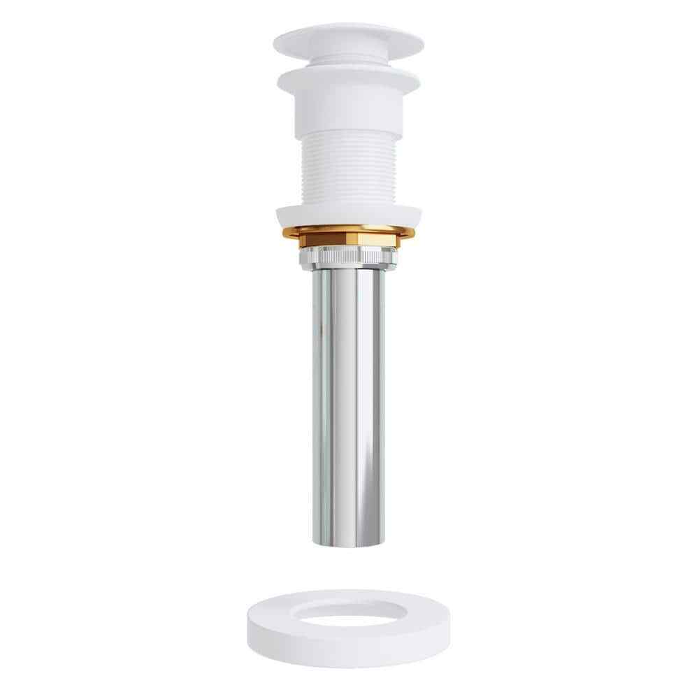 VIGO Vessel Bathroom Sink Pop-Up Drain and Mounting Ring in Matte White