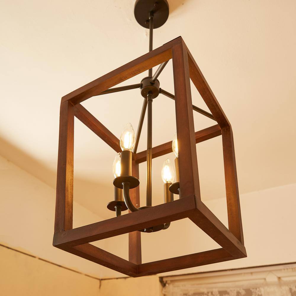 Pia Ricco 4-Light Matte Black Lantern Pendant 1Jay-51214