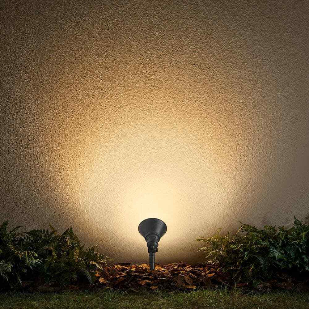 Hampton Bay Cann River Silver Low Voltage Hardwired Landscape Flood Light