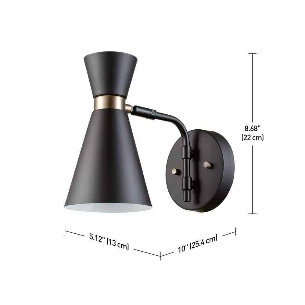 Globe Electric Belmont 1-Light Black Sconce 65855