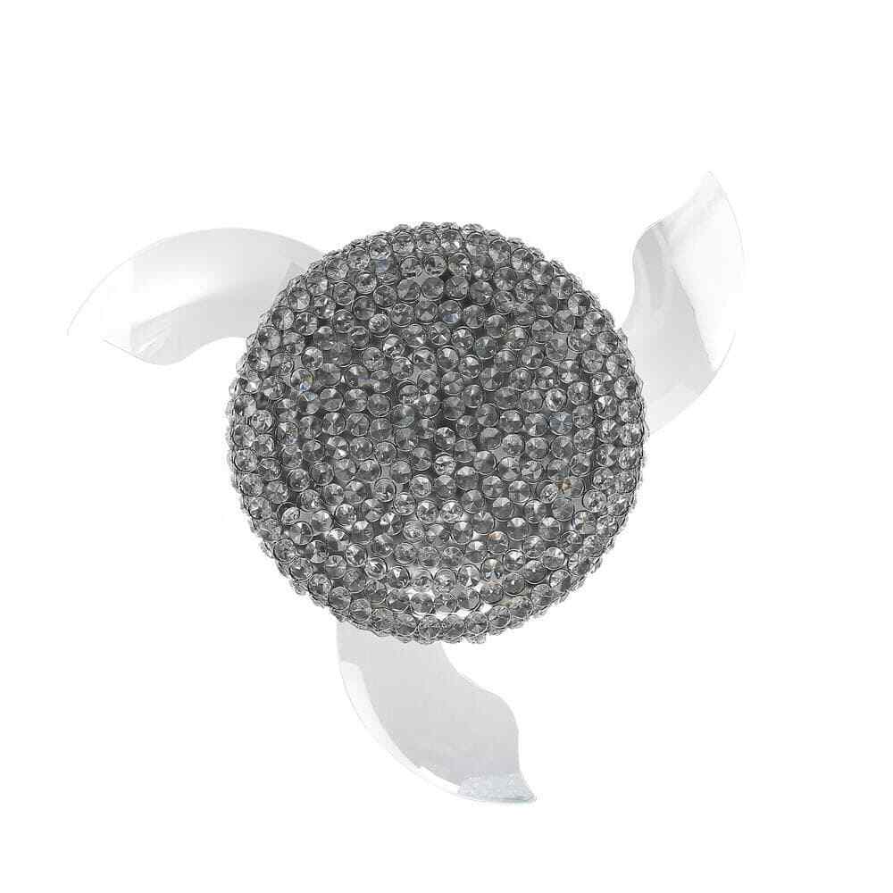 Bella Depot 36 in. LED Indoor Chrome Retractable Crystal Ceiling Fan