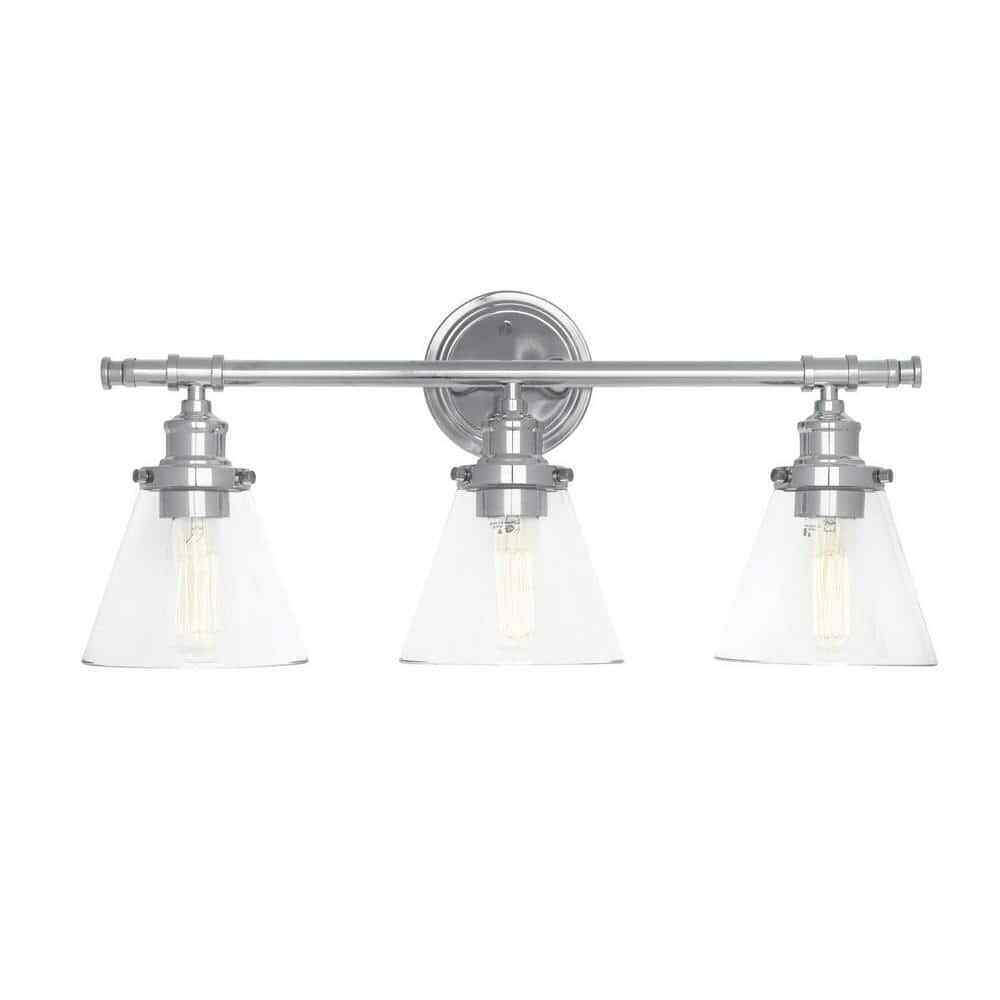 Globe Electric Parker 3-Light Chrome Vanity Light Bath Set 5-Piece