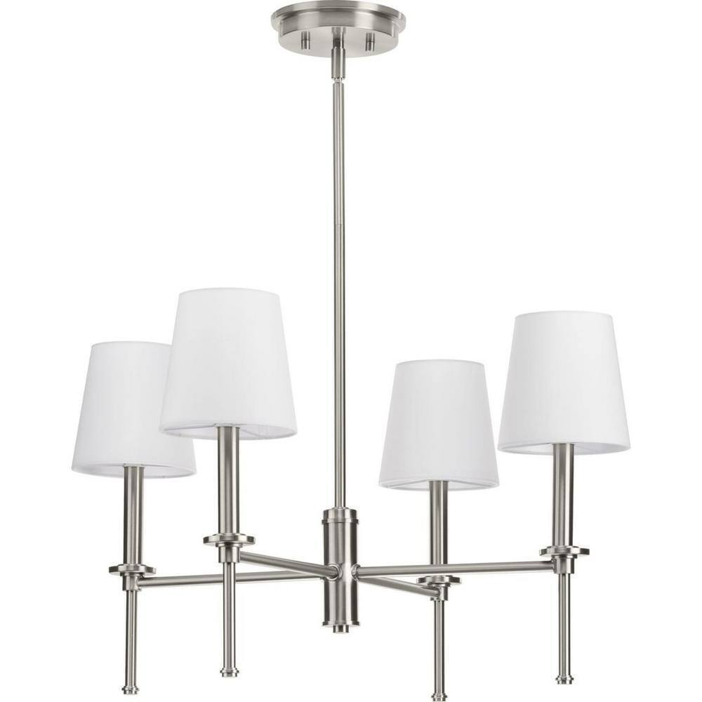 Progress Lighting Elara 22.87 in. 4-Light Dining Room Brushed Nickel Chandelier