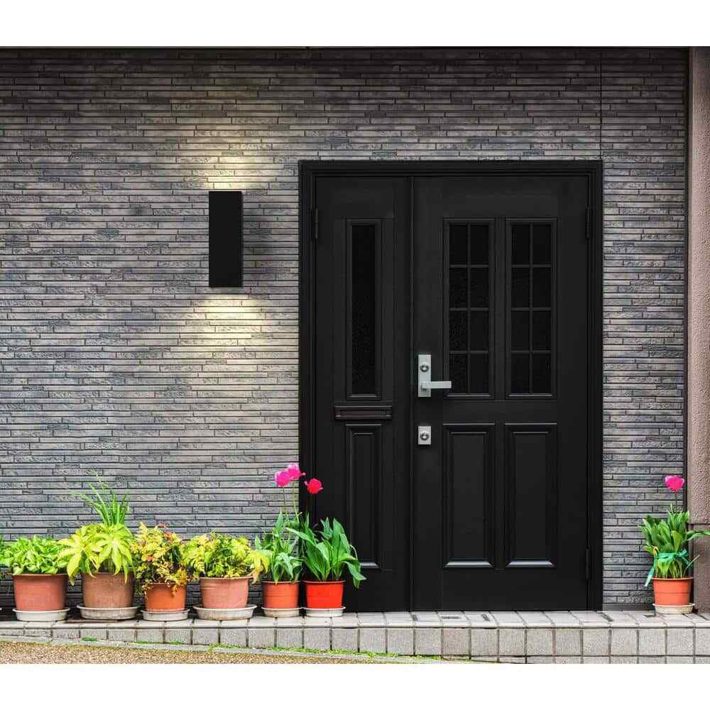 Progress Lighting Square 6 in. Black Modern Outdoor Wall Lantern Up-Down Light