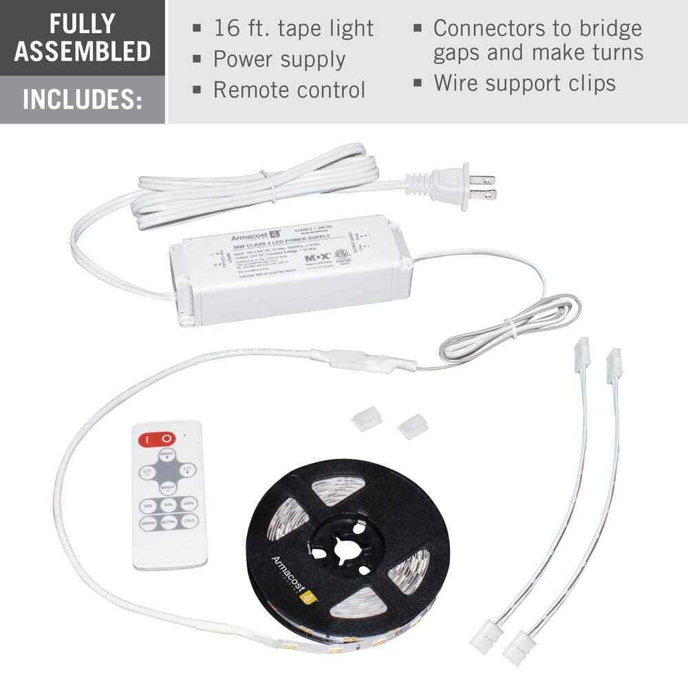 Armacost Lighting RibbonFlex Home 16 ft. LED Tunable White Tape Light Kit