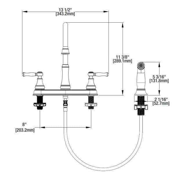 Glacier Bay Melina Double-Handle Standard Kitchen Faucet w/ Side Sprayer