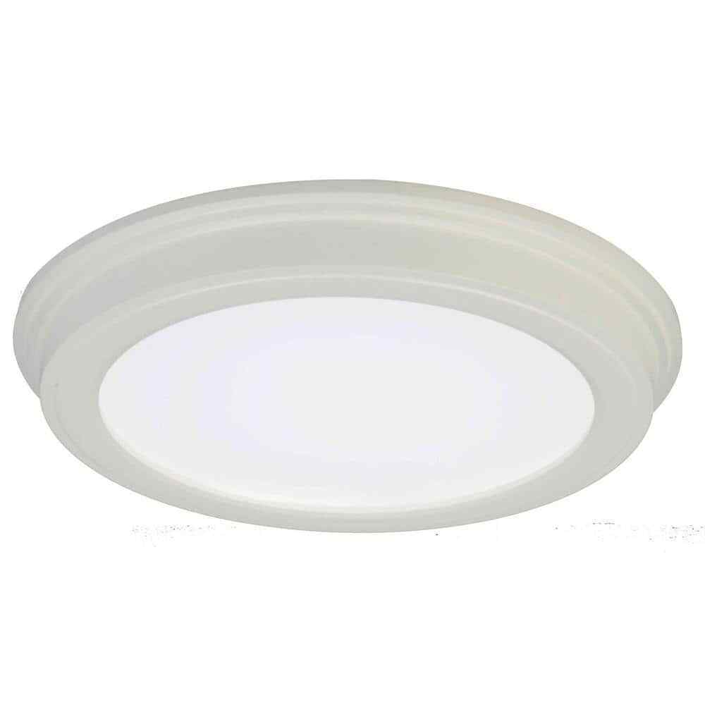 Commercial Electric 7 in. White Flush Mount Low Profile Ceiling Light 2-Pack