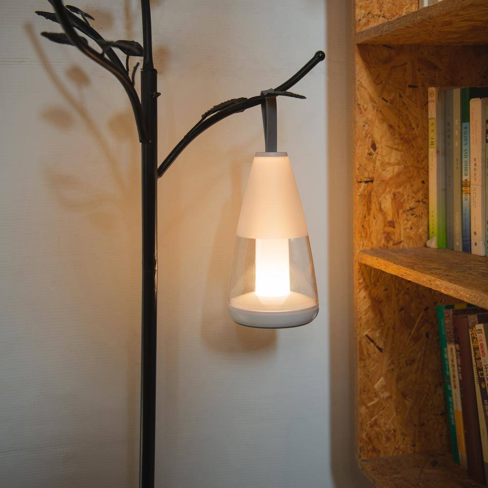 LUTEC 11.5 in. White Outdoor Portable Table Lamp 8500102331