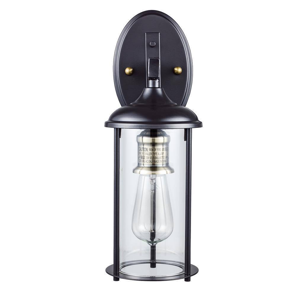 Bel Air Lighting Blues 15.5 in Rubbed Bronze and Antique Gold Outdoor Wall Light