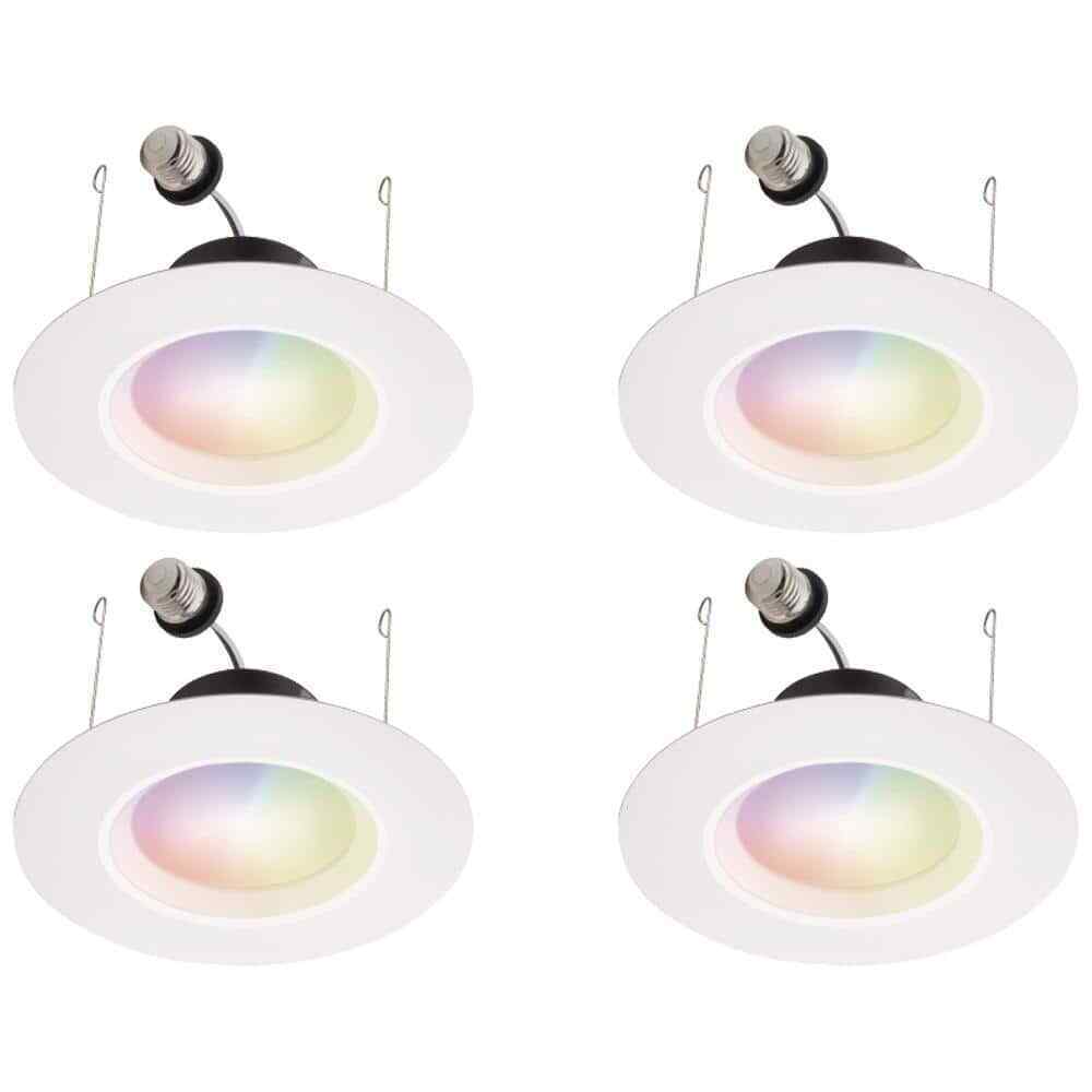 Select RB 6 in. Smart Tunable CCT Color Changing Recessed Light Trim 4-Pack