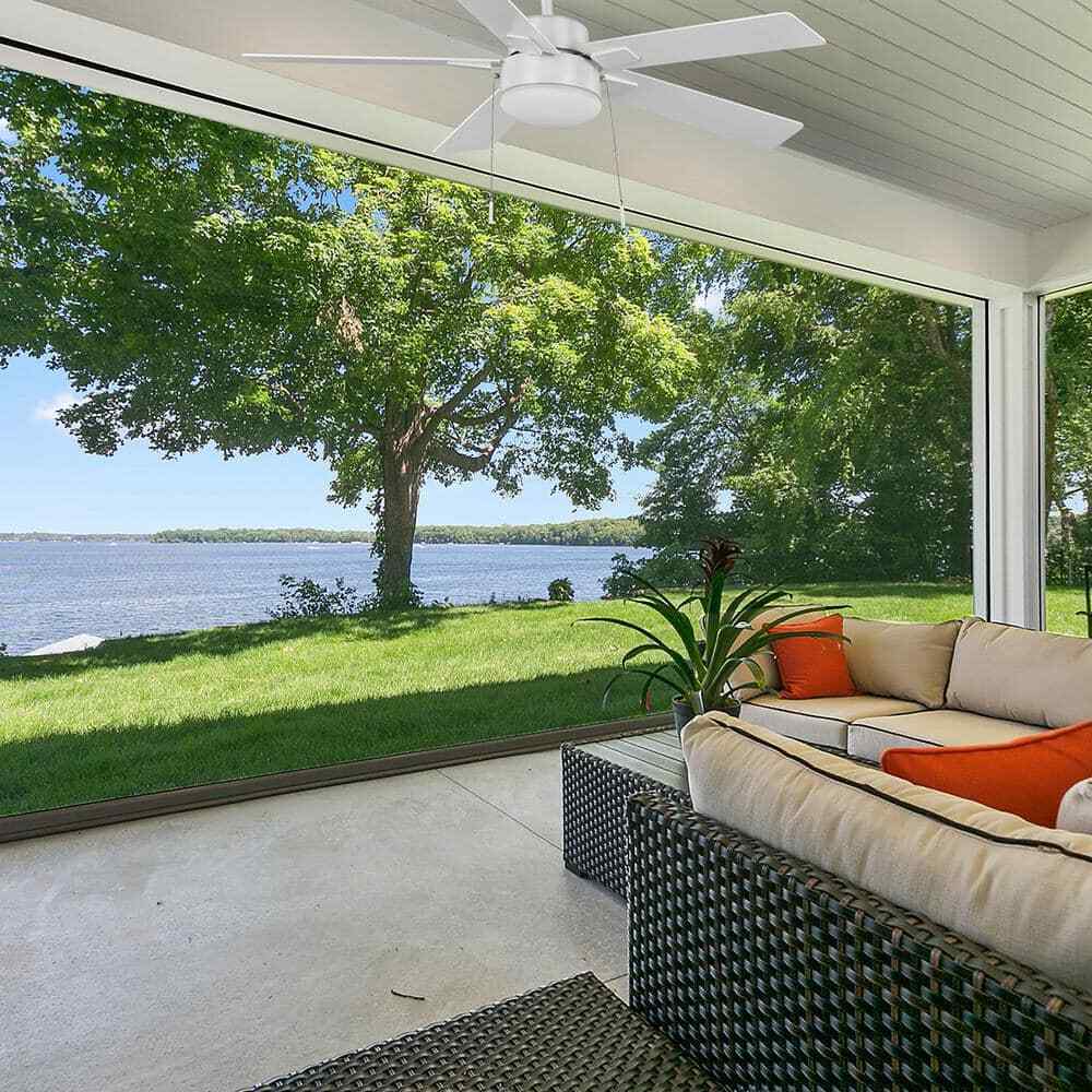 Hampton Bay 52" Corwin Indoor/Outdoor Matte White LED Ceiling Fan w/ Light Kit