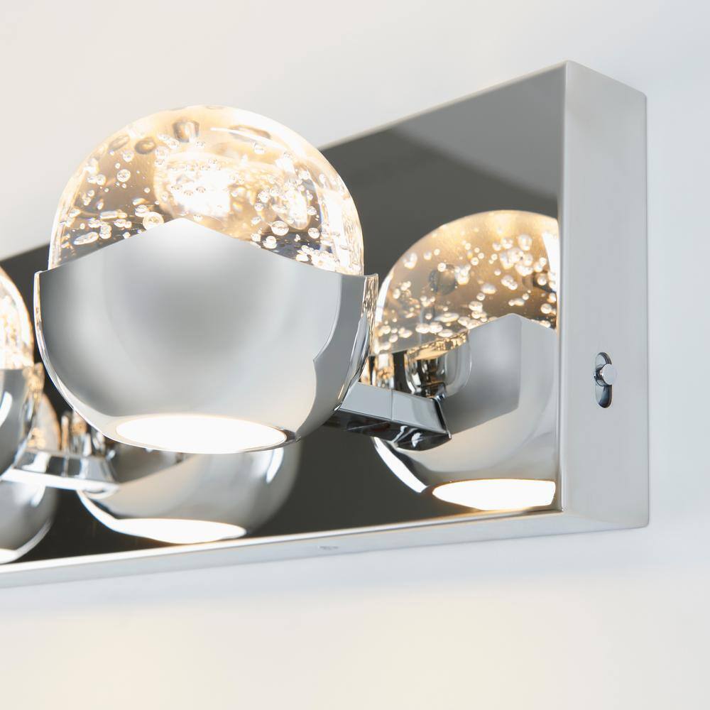 Artika Oracle 20 in. 3 Light Chrome Modern Integrated LED 5 CCT Vanity Light Bar