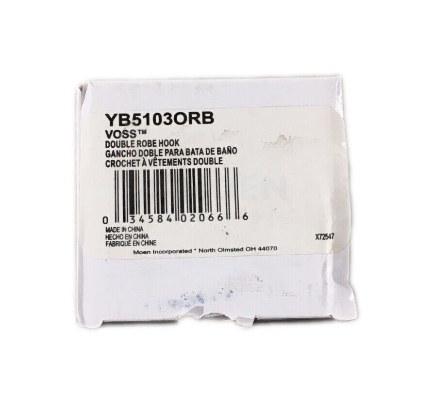 MOEN Voss Double Robe Hook in Oil Rubbed Bronze YB5103ORB