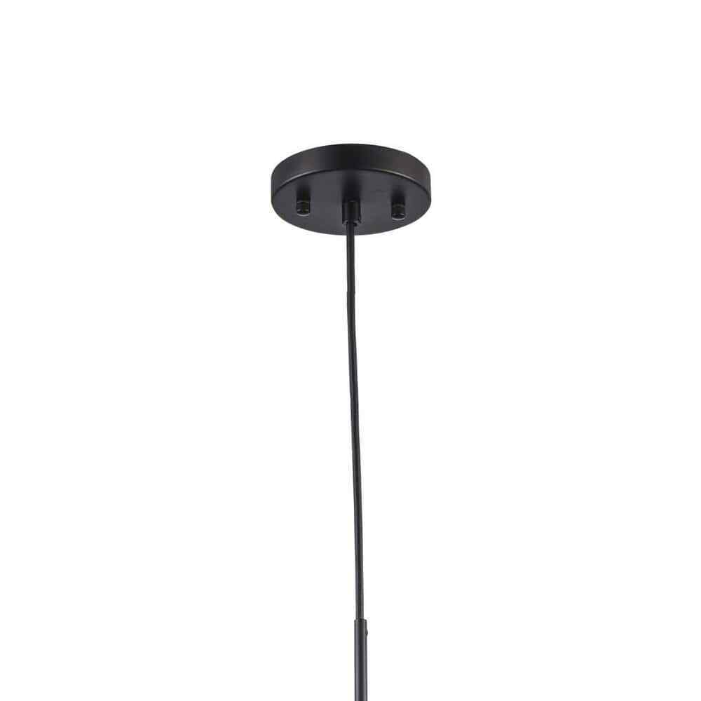 Bel Air Lighting Dorina 1-Light Black Mason Jar Hanging Kitchen Pendant Light