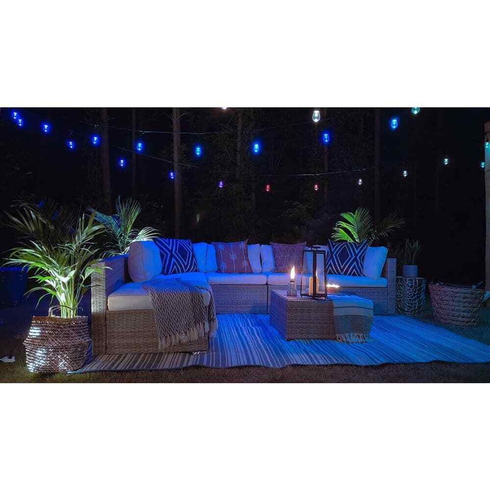 Bulbrite 36 ft. Plug-in S14 Shatter Resistant LED Smart Black String Light
