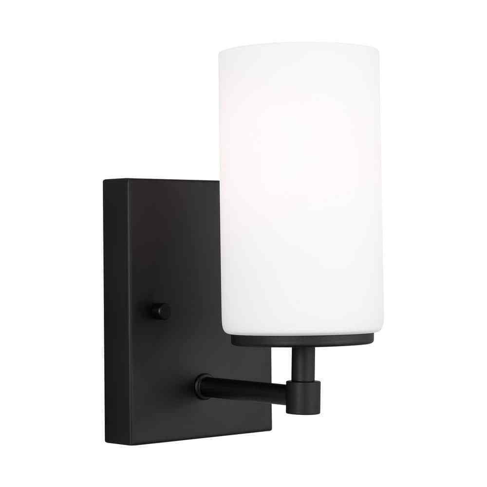 Generation Lighting Alturas 4.375 in. 1-Light Modern Midnight Black Wall Sconce