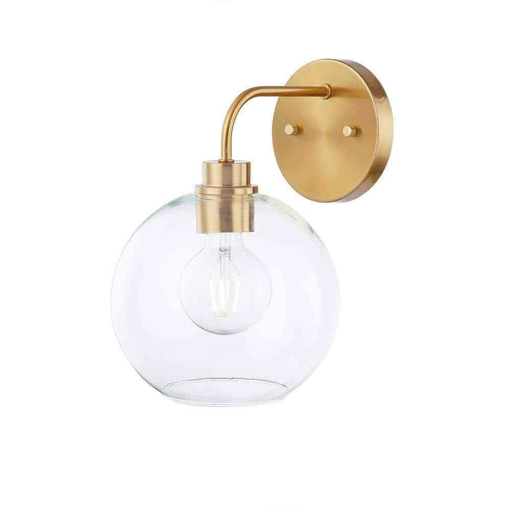 Hampton Bay Vista Heights 8 in. 1-Light Aged Brass Vanity Light Fixture
