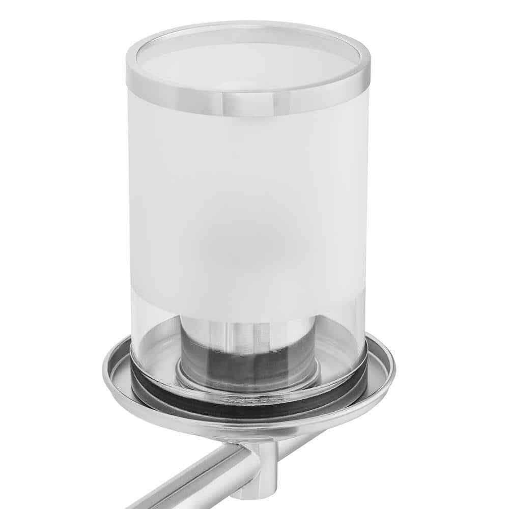 Hampton Bay 23.25 in. Truitt 3-Light Chrome Vanity Light w/ Clear and Sand Glass