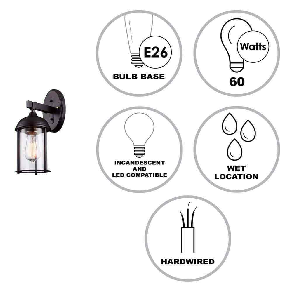 Bel Air Lighting Blues Rubbed Bronze and Antique Gold Outdoor Wall Light Fixture
