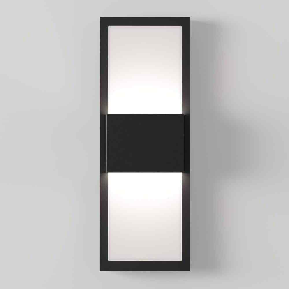 Artika Mazza Black Modern LED Outdoor Garage and Porch Light Lantern Sconce